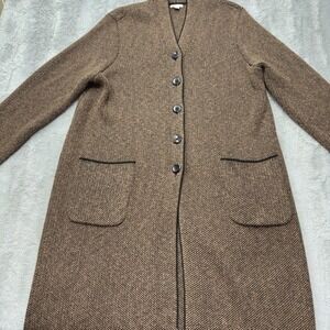 J. Jill Women's Long Heavyweight Brown Cardigan Sweater Buttoned XL